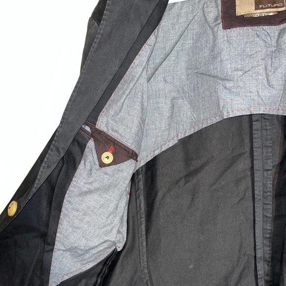 Futuro Handmade Italian Suit, Black Cotton, Jacket/Pants, Euro Size 50 (40R) NEW - Picture 5 of 11